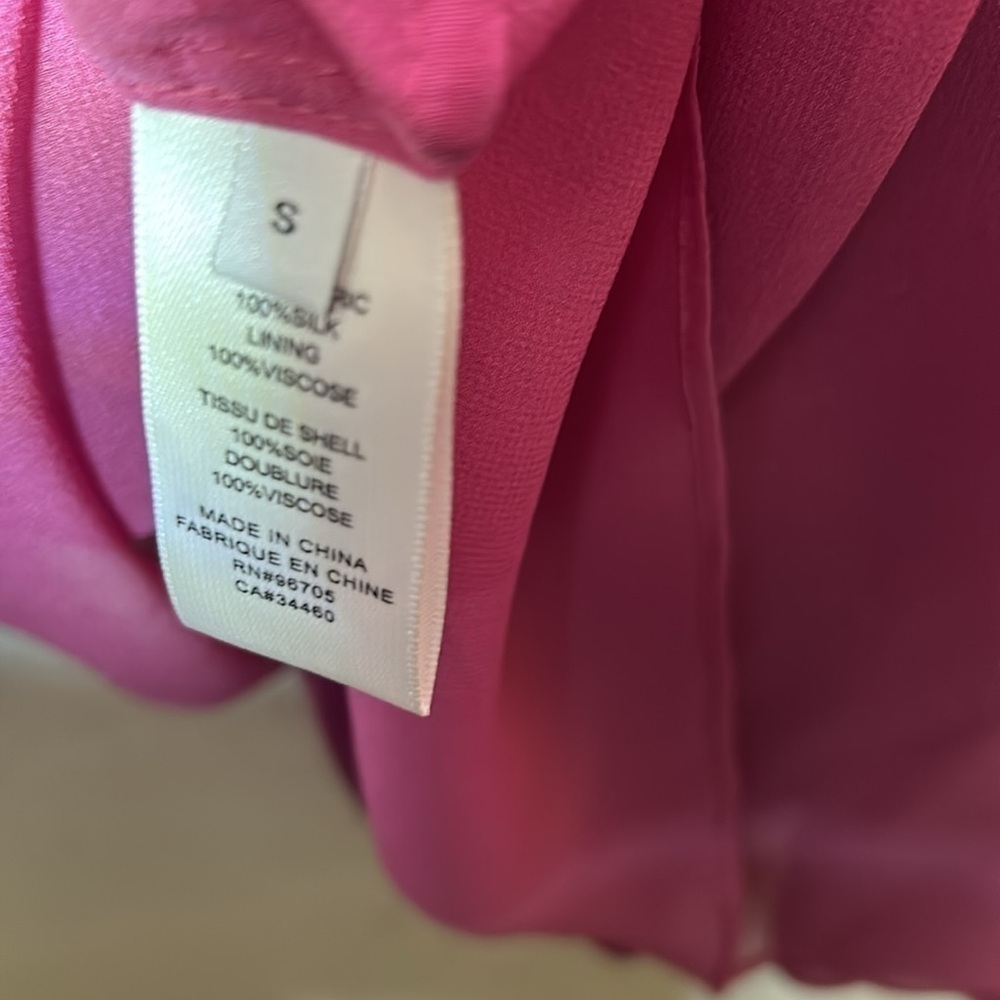 Rebecca Taylor Silk Bow Blouse In Azalea Size Small - Picture 7 of 8